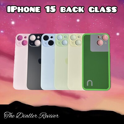 Für iPhone 15 - Rückseite Glas Rückschale Ersatz mit großem Kameraloch