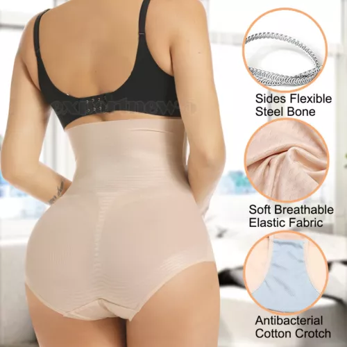 Damen Bauchkontrolle hochtaillierte Shapershorts Gürtel Shapewear nahtloses Höschen - Bild 5 von 28