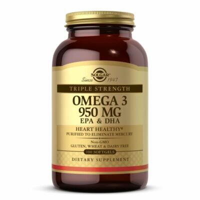 Dreifache stärke OMEGA-3 950 mg 100 Weichkapseln Solgar