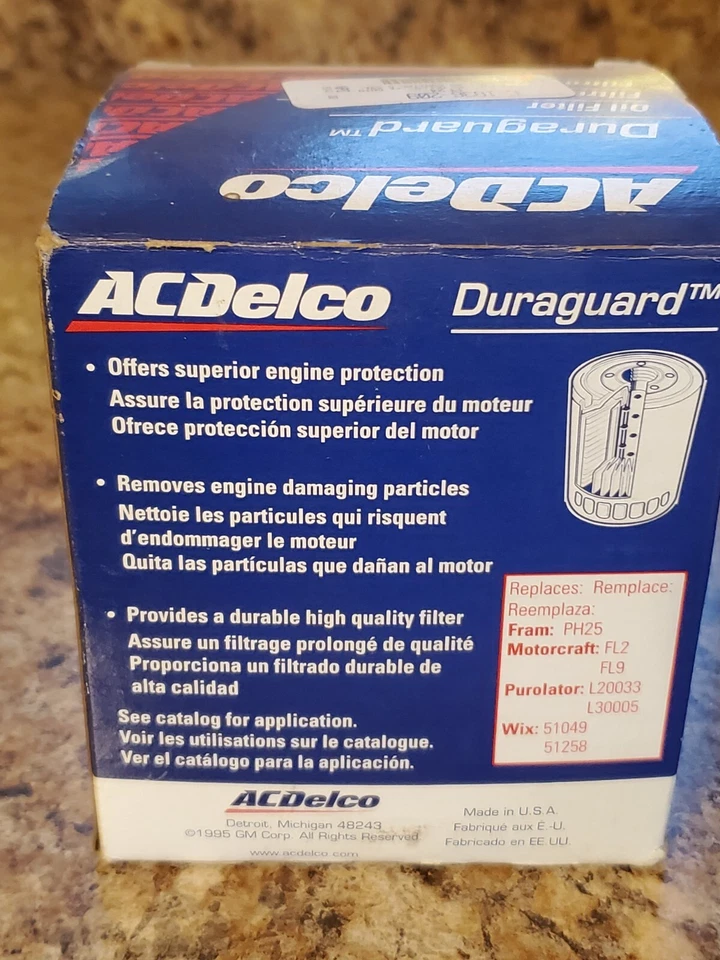 Filtro de aceite Duraguard AC Delco PF24 1967-1969 Pontiac 6437462 OEM NOS Foto 4 de 4