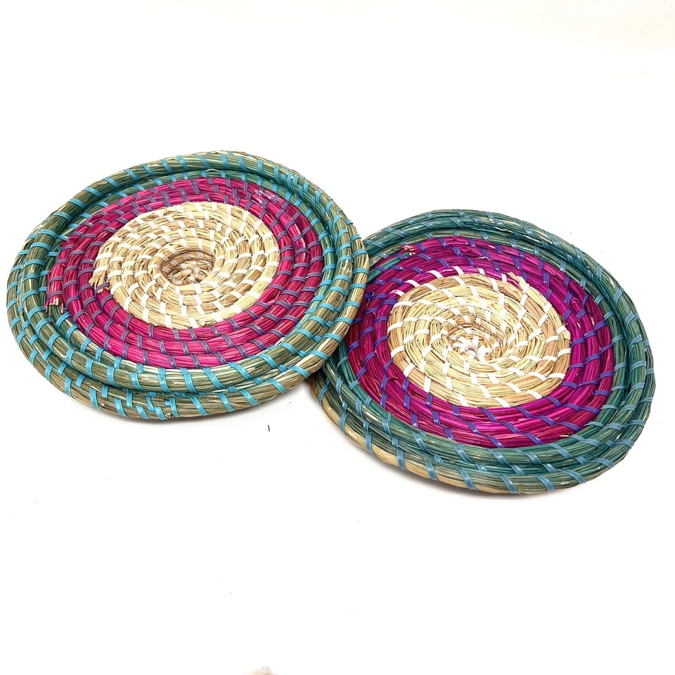 Hand Woven Rattan/ Wicker Lids For Bowls Bohemian Home Decor Housewares - Image 4 of 4