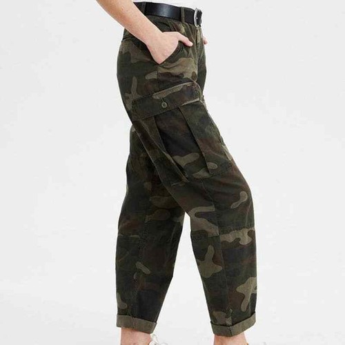 High Waist Cropped Cargo Pants Size 