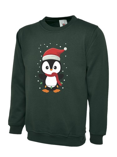 Unisex Kids Penguin Christmas Jumper Xmas Pattern Winter Pullover Sweatshirt Top - Picture 3 of 5