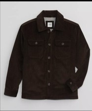 Gap Boys Brown Corduroy Shacket Grey Lining Size XL 12 NWT