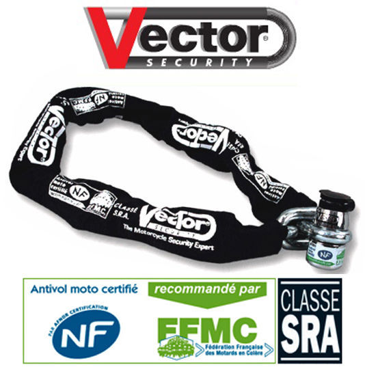 Antivol chaine moto VECTOR homologue SRA pour securiser votre scooter 1M