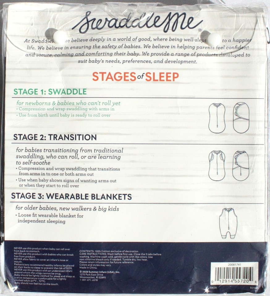 SwaddleMe Original Baby Swaddle Size S/M 03 Months 3Pack (XOXO