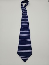 Brooks Brothers 100% Silk striped Neck Tie Made In USA Blue/Gray