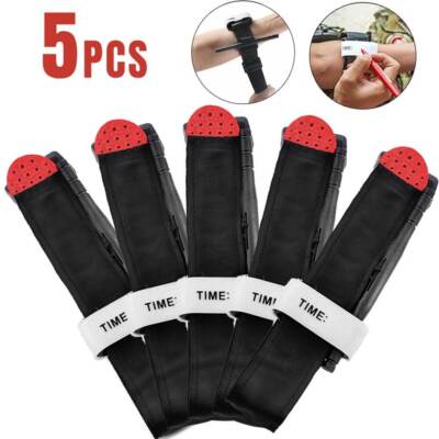 5PK Tourniquet Rapid One Hand Application Emergency First Aid Hemostatic Outdoor