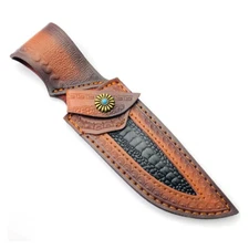 Cowhide Straight Knife Sheath Leather Pocket Sheath Belt Loop Protective Cover