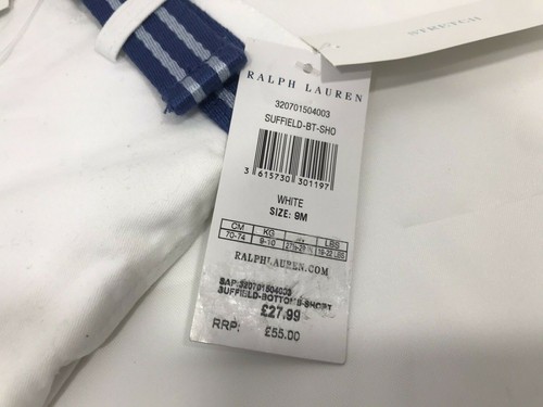 Polo Ralph Lauren Baby Boys Shorts 9M (UK 6 Mths) White - Picture 4 of 6