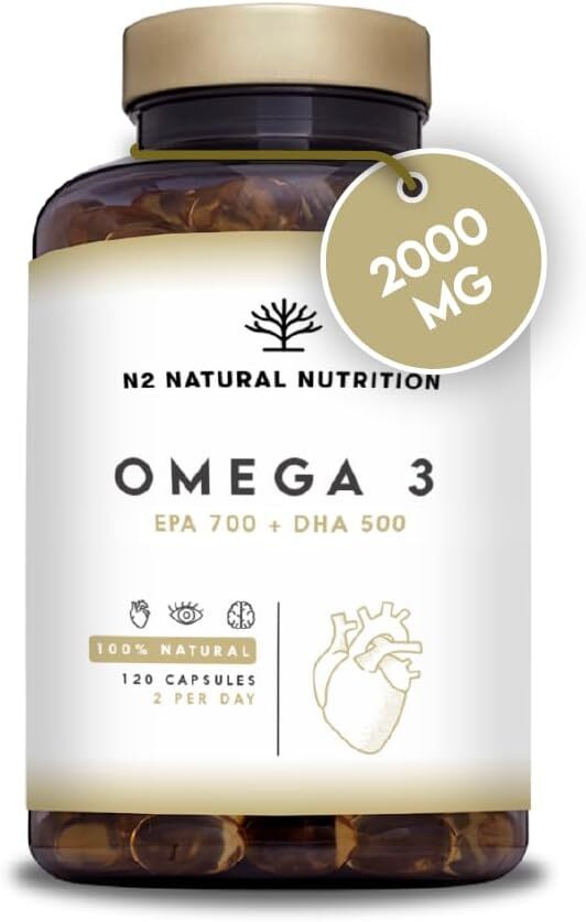 Omega 3 Olio di Pesce | 2000mg Massima Concentrazione | 700 mg EPA et 500 mg...