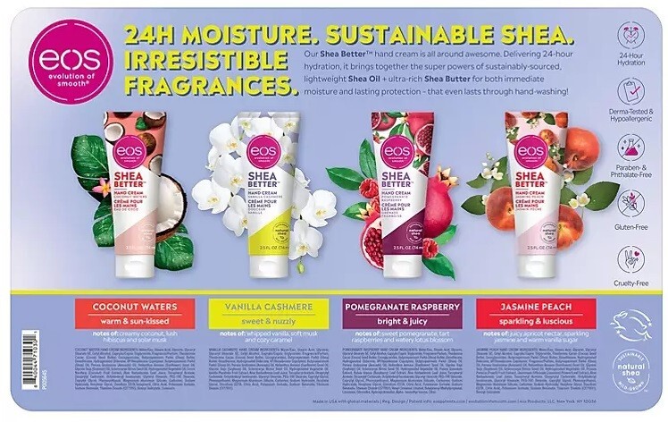 NEW 4 Pack eos Shea Better Hand Cream Variety of 4 Scents 2.5 fl oz each FREESHI