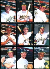 1996 Mothers Cookies OAKLAND ATHLETICS A'S Team Set GIAMBI MCGWIRE STEINBACH