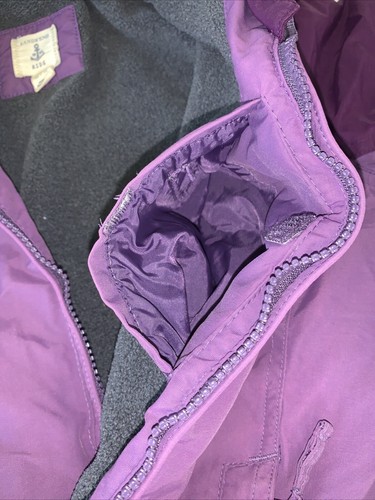 LANDS END Purple Jacket Grow-A-Longs Coat Girls Med 10-12 Hooded Lined - Picture 11 of 12