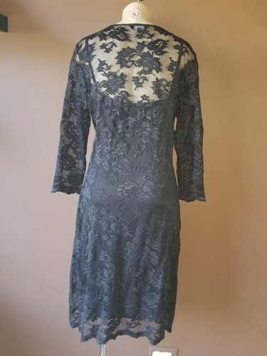 A.B.S By Allen Schwartz black lace dress, Sz medium - Picture 3 of 6