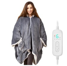 Wearable Heated Blanket Heated Shawl, Electric Throw Blanket with Zipper Design,