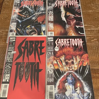 SABRETOOTH #1-4 COMPLETE 1993 MARVEL COMICS - LARRY HAMA & MIKE TEXEIRA - BAGGED