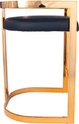 Join the Luxury Trend: Gold and Black Clarence Counter Stool - Picture 2 of 5