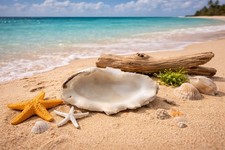 Small Giant Ruffled Clam Shell Real Natural Tridacna Gigas South Pacific 7” X 4”