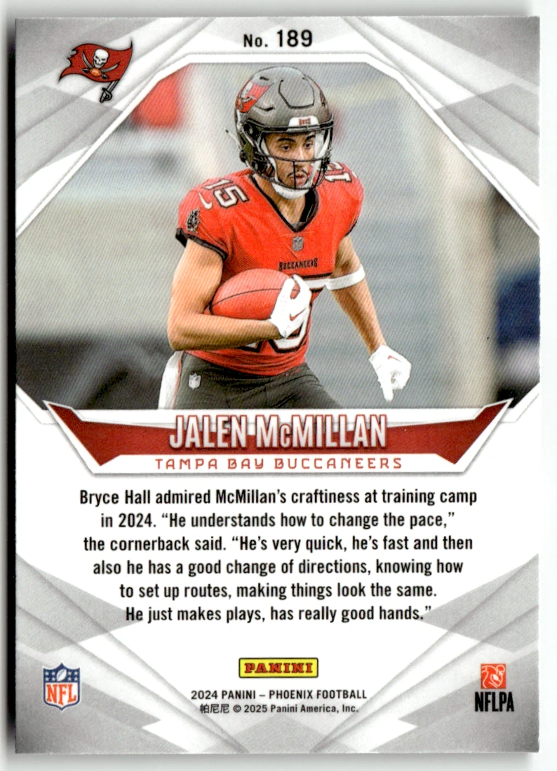 Panini Phoenix Football NFL No. 189 Jalen McMillan Rookie Orange Prizm