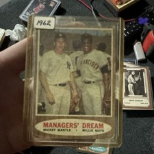 1962 Topps #18 Managers' Dream Mantle Mays Howard Aaron MLB baseball card