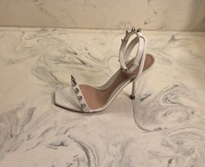 New! Alexander McQueen 'Punk' Spiked Sandals White Womens 8 US 38 Eur. MSRP $950