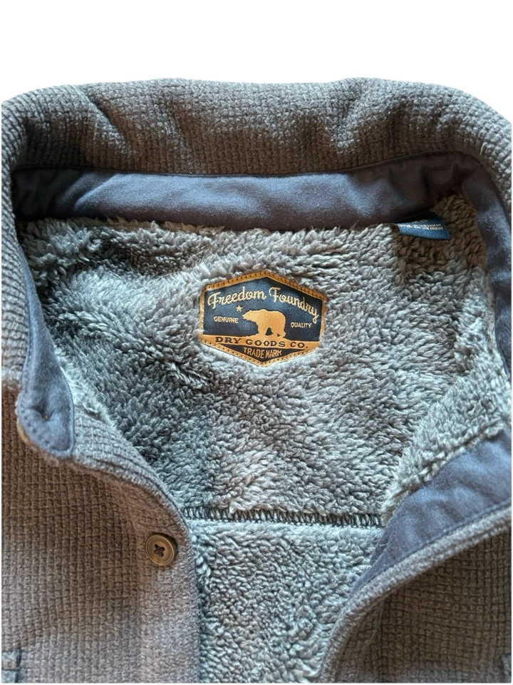 Chaqueta Camisa Freedom Foundry Para Hombre Forrada de Vellón Franela Color Azul Talla XL Foto 4 de 4