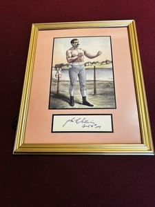 John L Sullivan Picture and replica signature 1904