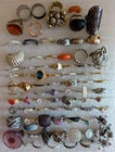 HUGE Vintage Estate Costume Jewelry LOT 81 RINGS ALL Wearable Some Marked
