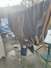Gallop Turnout Rug with Neck 6" Has Few Tears 50 G Navy Horse Rug Used