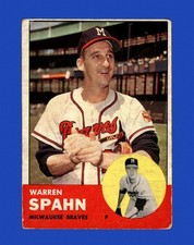 1963 Topps Set-Break #320 Warren Spahn LOW GRADE (crease) *GMCARDS*