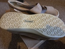 Pavers Open Toe Sandle. Adjustable Straps. Size 7 Wide Fitting. Tan Suede. Used