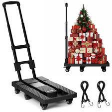 No Assembly Folding Hand Truck 440Lbs, Dolly Cart with Wheels & Upright Lock, Ex