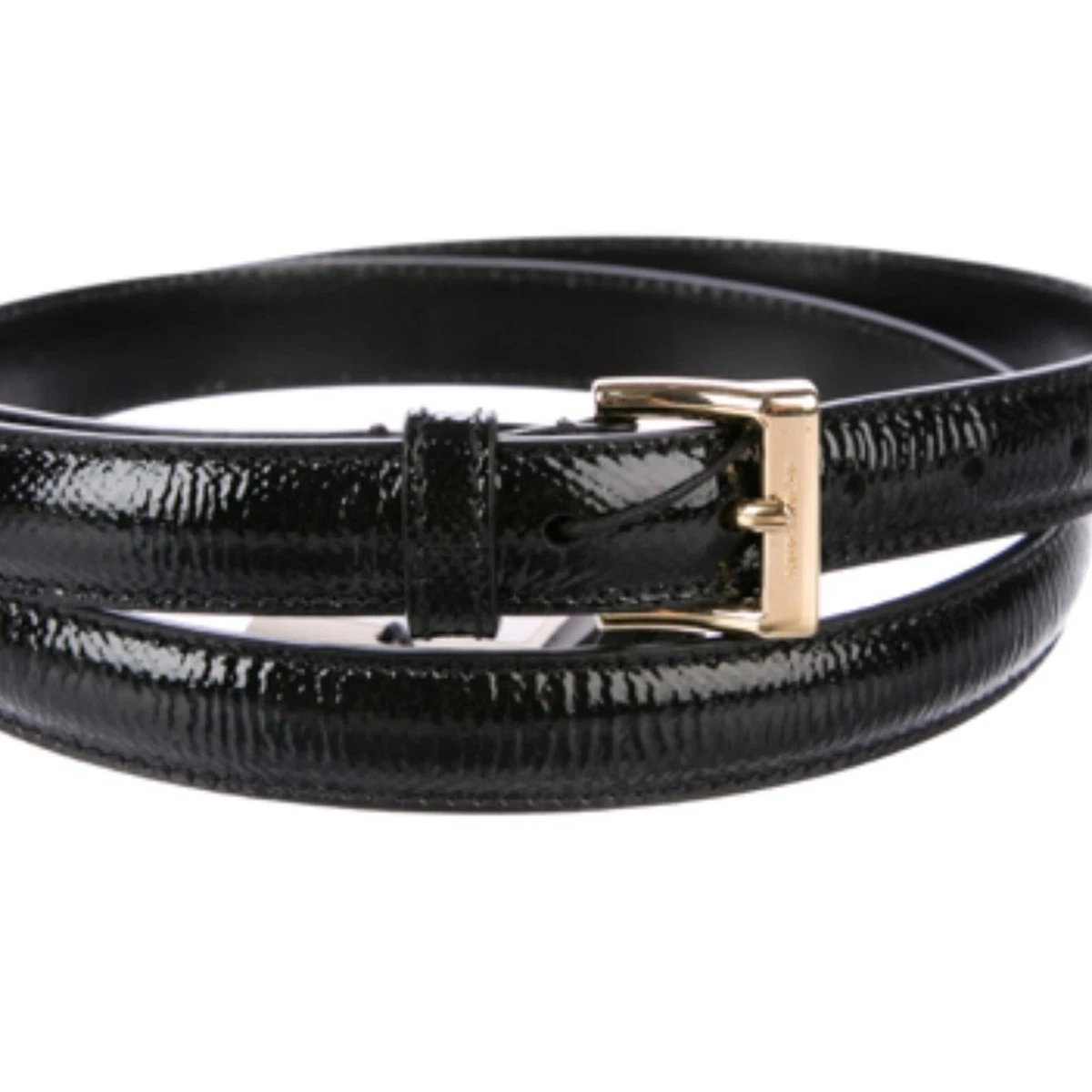 Burberry patent leather waist belt with gold-tone Burberry Wide Leather Waist Belt - Black Belts, Accessories  main image 3