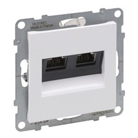 Suno Computer Doppel Steckdose RJ45 Kat 6A Stp Weiß 721159