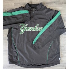 Majestic New York Yankees 1/4 Zip Pullover Windbreaker Jacket 2XL Irish