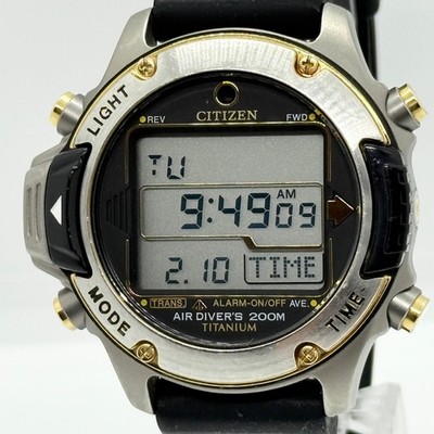 時計 CITIZEN Promaster AIR DIVER'S 200M D202 CITIZEN Citizen Diver Digital D202-Q00117 Gray QZ Men's Titanium