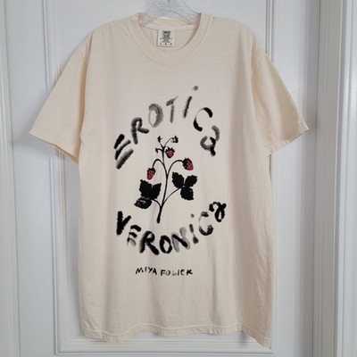 Erotica Veronica Miya Folick Ivory Cream Comfort Colors Crewneck T-Shirt. Sz- L