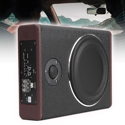 Wireless 600W Slim Under-Seat Subwoofer Car Truck Sub W/ Amplifier Speaker 8''