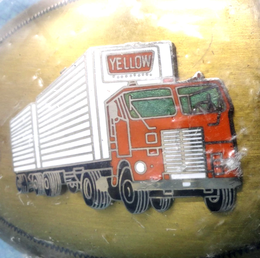 Amarillo Transportation Co Promo Cinturón Hebilla Camionero Camionero De Colección Años 80 Nuevo de Lote Antiguo .GMP651 Foto 4 de 4