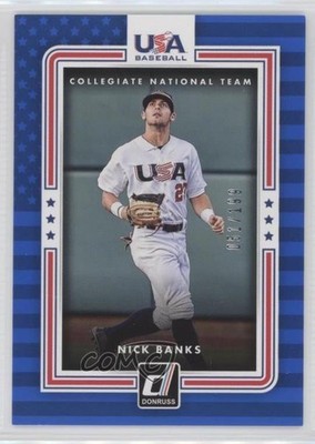 2016 Panini Donruss USA Collegiate National Team Blue /199 Nick Banks #USA-8 0b0