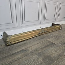 Antique Brass Fire Fender Edwardian Rustic Hearth Surround Decorative Fireplace