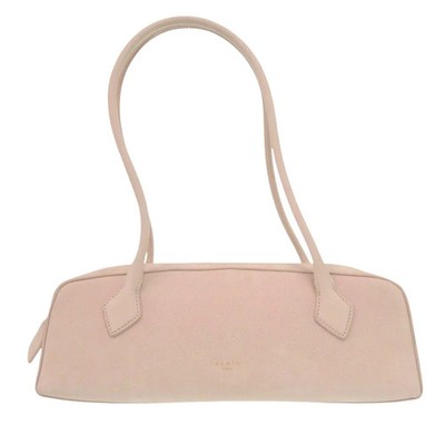 Alaia Authentic Nubuck Le Teckel Medium One-Shoulder Bag Pink Calf *Xlb3170