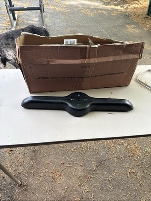 Lancaster Table & Seating Excalibur 5'' x 22'' black outdoor table base plate. 