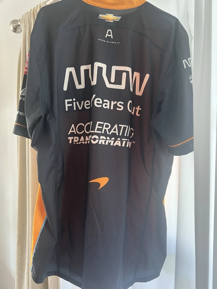 Camiseta para hombre Arrow McLaren naranja NTT Mission 2022 emitida por el equipo Indycar S/S Crew 2XL Foto 2 de 3