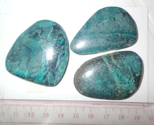 Turquoise Stone Flat Free Form Cabochon 208 Carat 3 pieces 41.6 gram