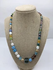 ZAD - Polished multicolor glass beaded Necklace