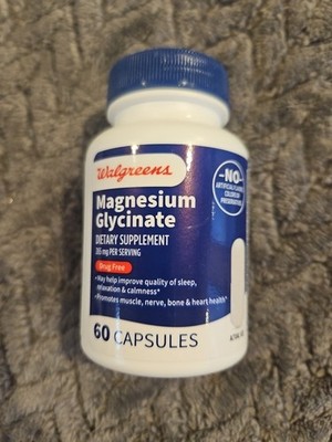 Walgreens Magnesium Glycinate Dietary Supplement 60 Capsules 06/2027 SEALED NEW 
