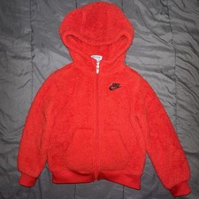 Nike Kids Red Unisex Fleece Full Zip Hoodie Size 4T 3-4yrs Great Condition