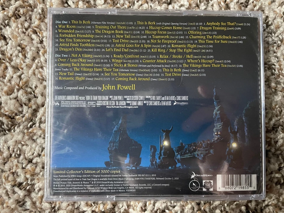 HOW TO TRAIN YOUR DRAGON + HTTYD 2 + HIDDEN WORLD John Powell LTD Varese LTD 2cd - Image 3 of 4
